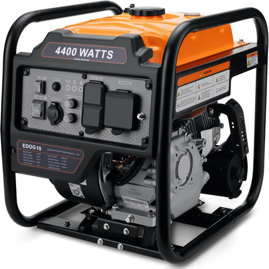 4400W Inverter Generator, Gas Powered, Portable Open Frame, Low Noise, ECO Mode, RV Ready, Emergency Home Backup