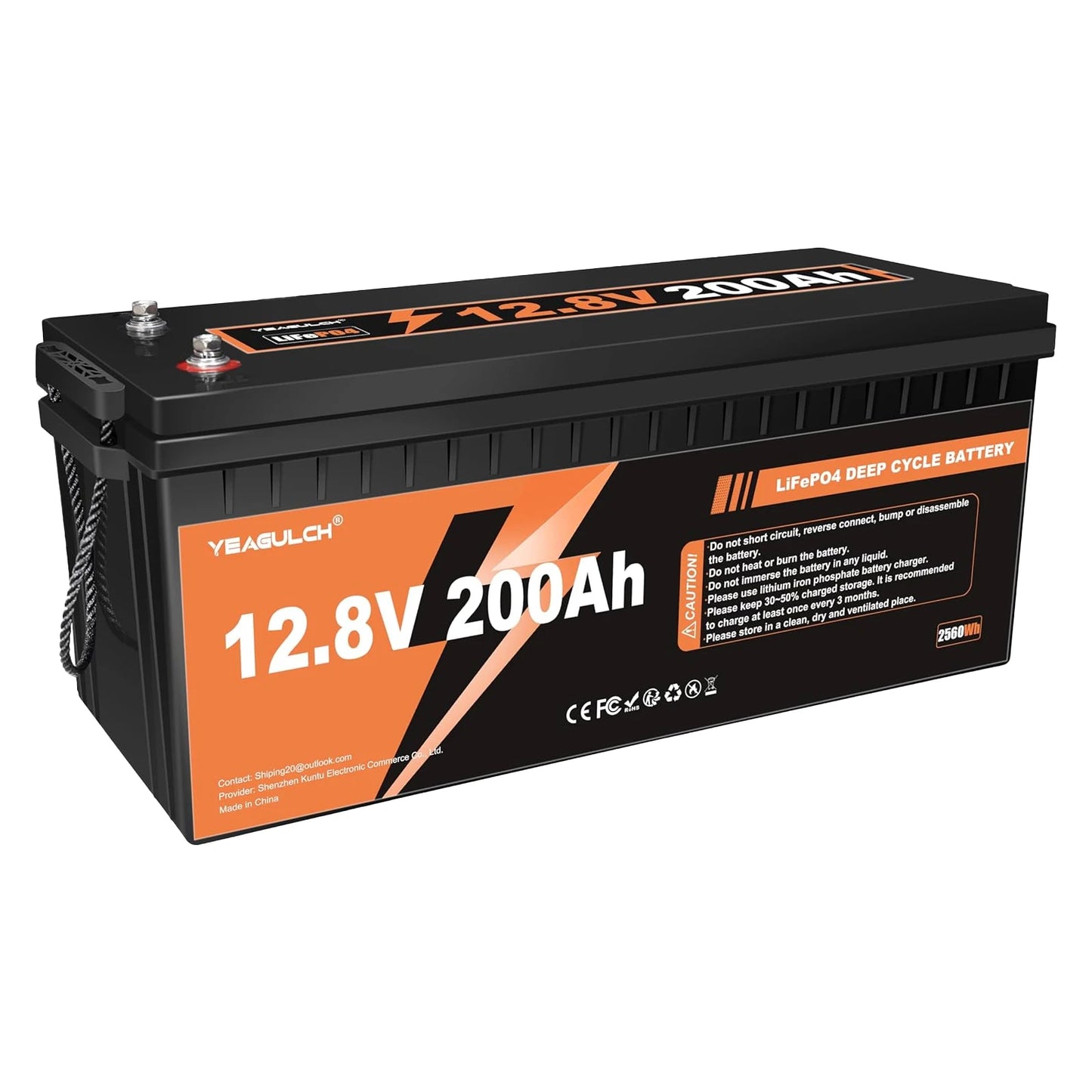 Yeagulch 12V 100Ah 200Ah 300Ah 314Ah 400Ah 600Ah LiFePO4 Lithium Battery with BMS Solar Off-grid System Home Energy Storage RV