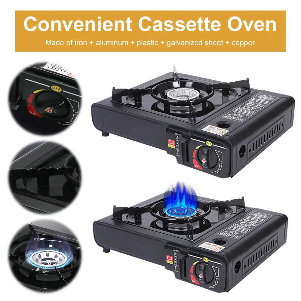 Portable Camping Gas Stove Single Burner Camping Stove Automatic Ignition Cassette Stove Gas Burner for Indoor Outdoor Cooking ﻿