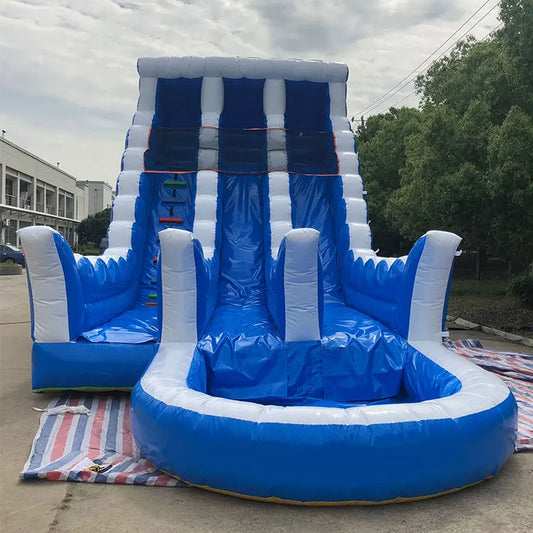 High Quality Customized Style Ocean Theme Blue Blow Up Wet Dry Inflatable Water Pool Bounce Slide