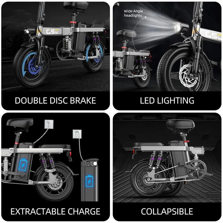 HeavyDuty Foldable Electric Bike for Adults with 7Shock Suspension, 500 lbs Capacity, 740W Motor, 25MPH, 720Wh Batter Customized