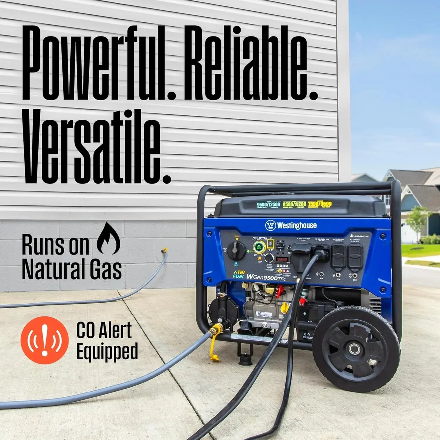 Outdoor Power Equipment 12500 Peak Watt Tri-Fuel Home Backup Portable Generator, Remote Electric Start, Transfer Switch Ready