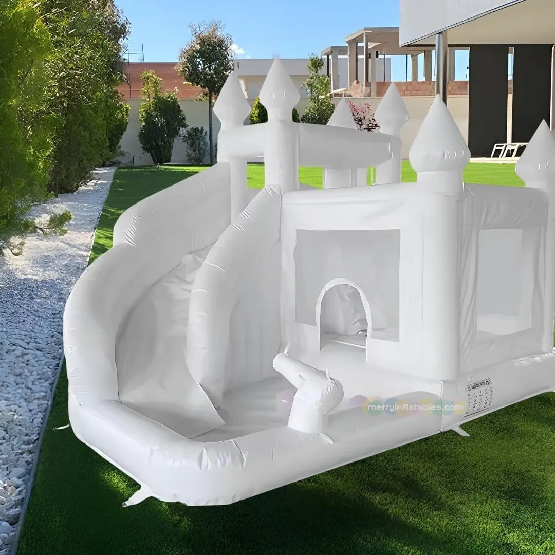 White Water Slide Splash Pool Water Slide Water Obstacles Backyards Water Pool for Kids water playground