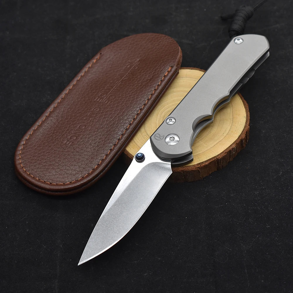 Chris Reeve CR S35VN Blade Ball Bearing  Stone Wash Titanium Alloy Survival Tool Outdoor Camping Knife High Hardness Sharp EDC