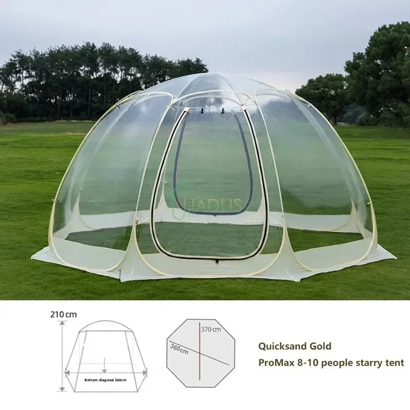 Transparent Camping Tent 4-8 Person Star Dome Tent Portable Spherical Tents 360 Degree Panoramic Window Outdoor Sun Room Tents