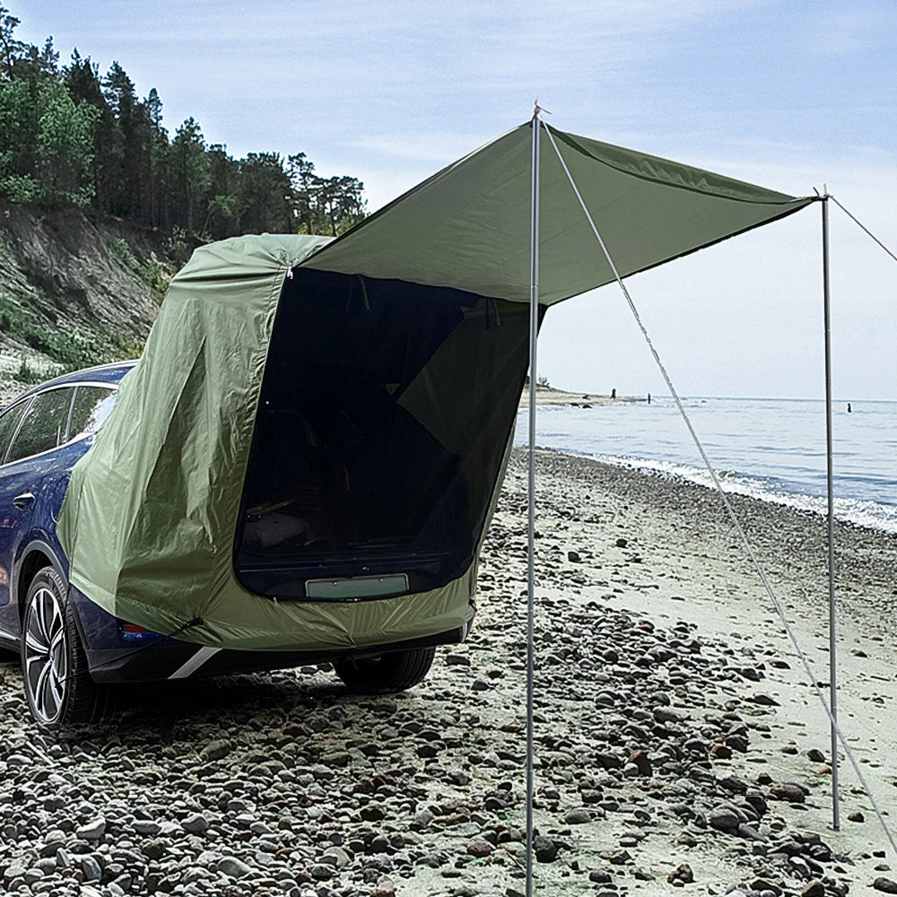 Car Roof Top Tent SUV Awning Sun Shade Waterproof Quick Setup for Outdoor Camping Fishing Picnic Beach Tailgating Travel