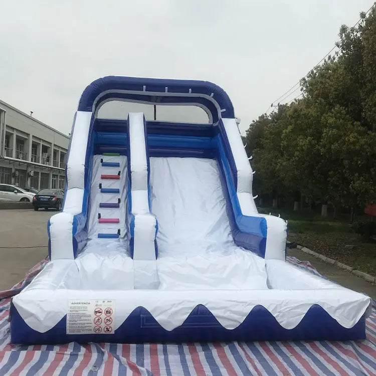 High Quality Customized Style Ocean Theme Blue Blow Up Wet Dry Inflatable Water Pool Bounce Slide
