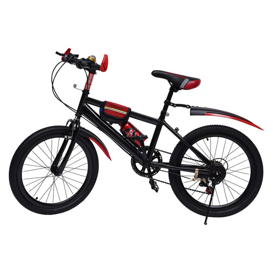 20" Mountain Bike Kids' Bicycles, 7 Speed Gears Children's Bike with Kettle&holder Height Adjustable for Riding on Roads