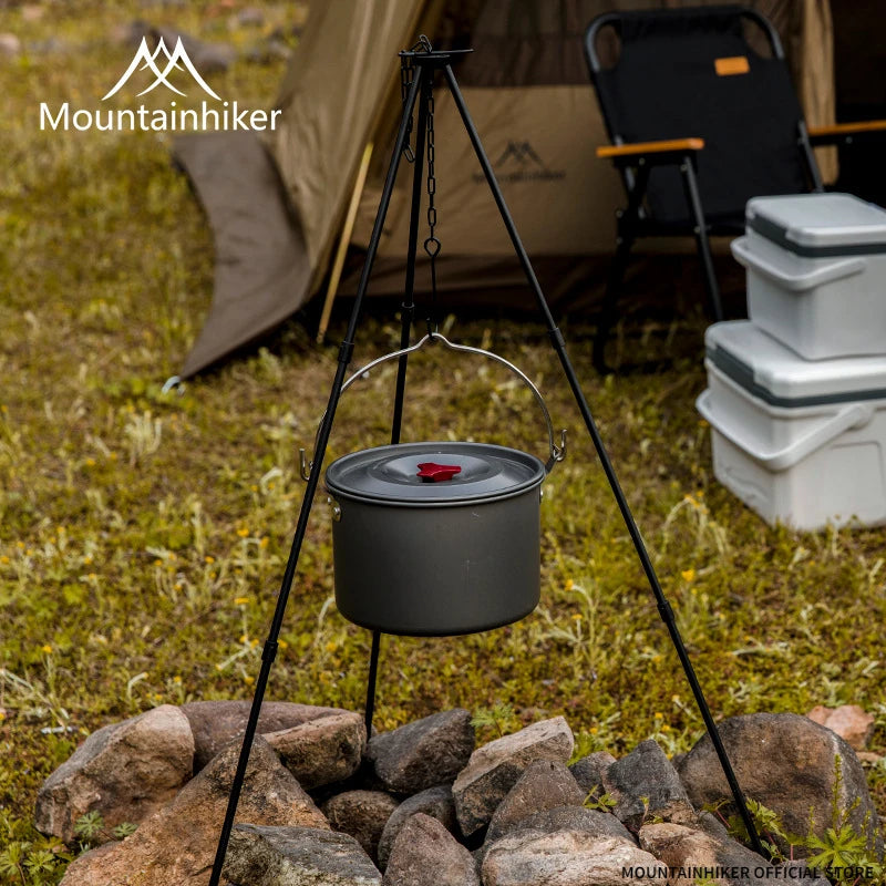 MOUNTAINHIKER 4L Camping Hanging Pot Cookware Outdoor Tableware 4-6 Persons Picnic BBQ Cooking Tourism Fishing kitchen Equipment