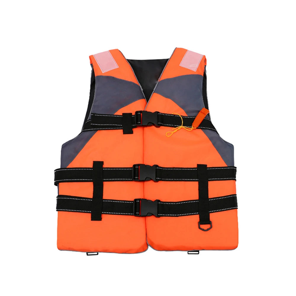 S -XXXL Swimming Boating Life Jacket Skiing Vest Survival Suit Outdoor Polyester Life Jacket for Adult Children with Whistle