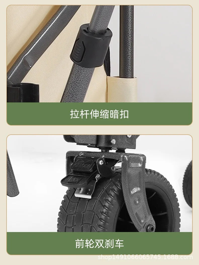 Multipurpose Folding Beach Trolley Cart Camping Ca Foldable Camping Cart Camping Folding Wagon Beach Cart