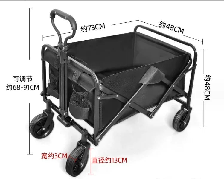 Multipurpose Folding Beach Trolley Cart Camping Ca Foldable Camping Cart Camping Folding Wagon Beach Cart