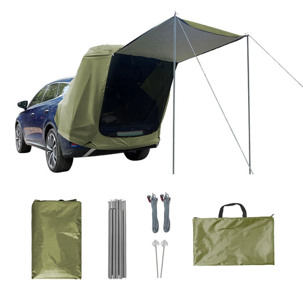 Car Roof Top Tent SUV Awning Sun Shade Waterproof Quick Setup for Outdoor Camping Fishing Picnic Beach Tailgating Travel