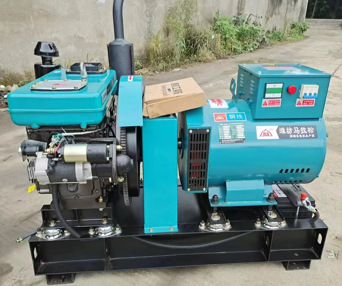 Single-Cylinder Diesel Generator Set 15kW/20kW/24kW/30kW - 380V High Power Solution for Construction & Industrial Use, Low Fuel