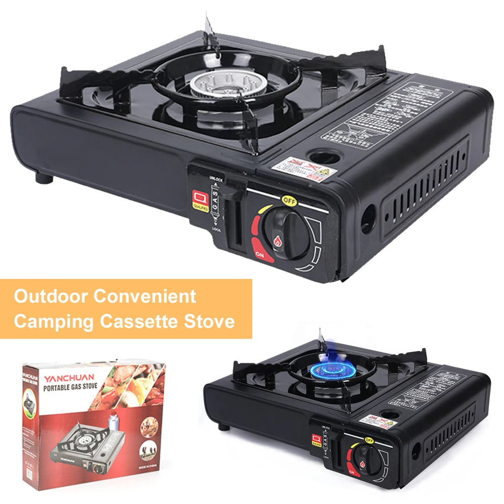 Portable Camping Gas Stove Single Burner Camping Stove Automatic Ignition Cassette Stove Gas Burner for Indoor Outdoor Cooking ﻿