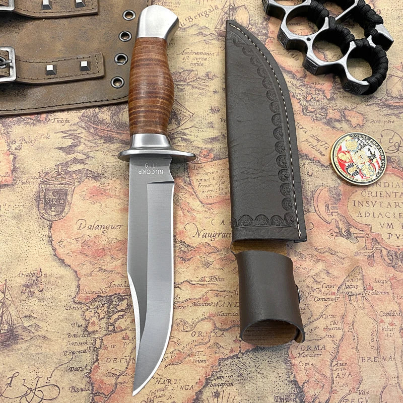 Outdoor tactical hunting knife, a pocket knife for camping, wilderness survival and daily carry.