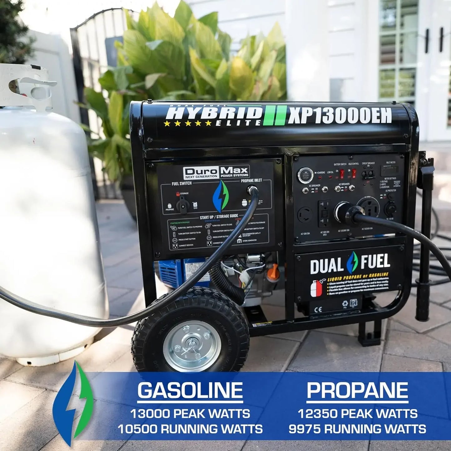 XP13000EH 13,000-Watt Dual Fuel Portable Generator - Gas & Propane, Electric Start, Whole Home Backup Power