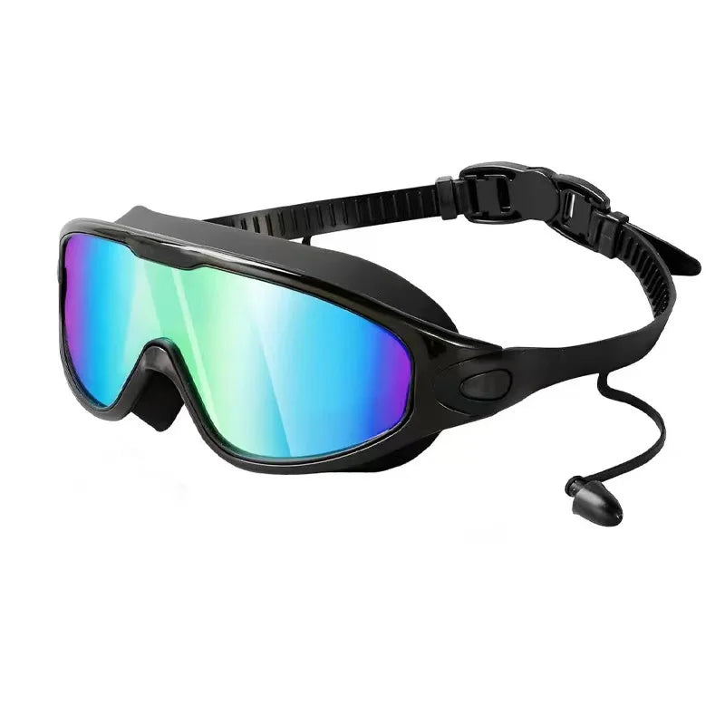 Colorful Electroplated/HD Anti-fog Swimming Goggles Large Frame UV400 Mirror Swim Eyewear Silicone Frame for Leakproof&Comfort