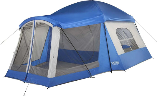 8-Person Water-Resistant Family Camping Tent with Convertible Screen Room for Outdoor Adventures