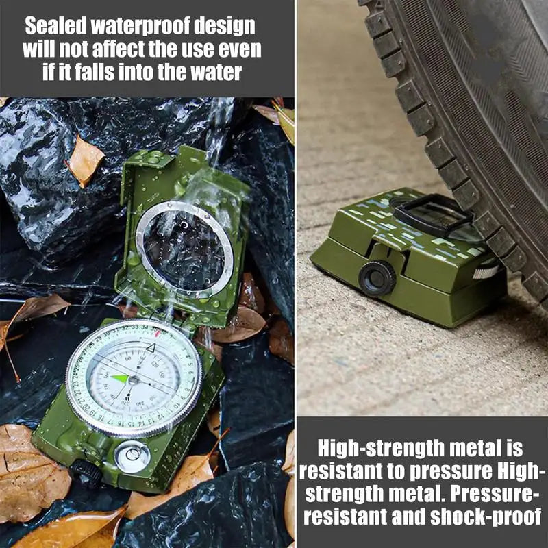Tactical Survival Compass High Precision Professional Metal Sight Compass Luminous for Outdoor Hiking Climbing Exploring Geology