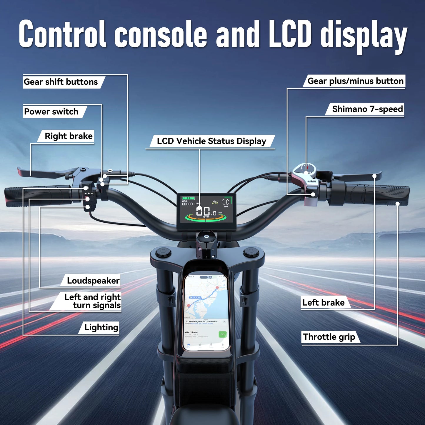 ZorixBike R8 Pro Electric Off-Road Bike 20x4.0 3000W 35Mph 80Mile 48V 20Ah,7 Speed Wide Tire All Terrain E-Bike For Adult