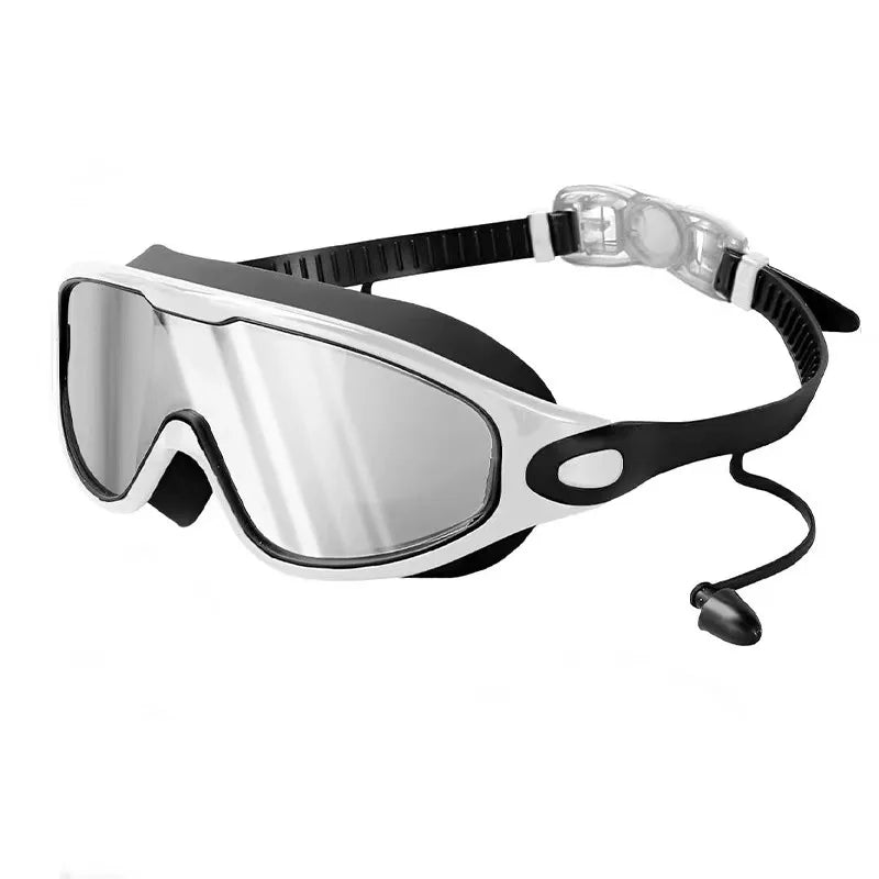 Colorful Electroplated/HD Anti-fog Swimming Goggles Large Frame UV400 Mirror Swim Eyewear Silicone Frame for Leakproof&Comfort