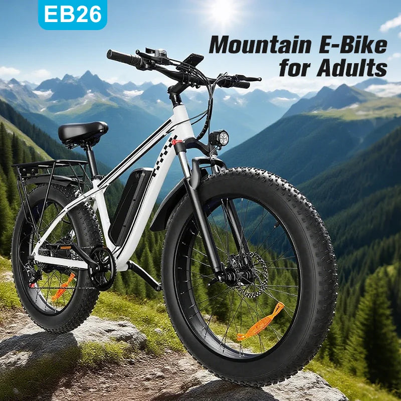 US Stock 1000W City Ebike 48V15H Battery Fat tire ebike 26 Inch Tire Commuter Electric Bike Off road Ebike
