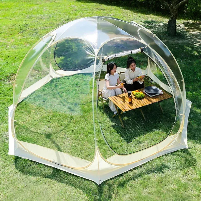 Transparent Camping Tent 4-8 Person Star Dome Tent Portable Spherical Tents 360 Degree Panoramic Window Outdoor Sun Room Tents