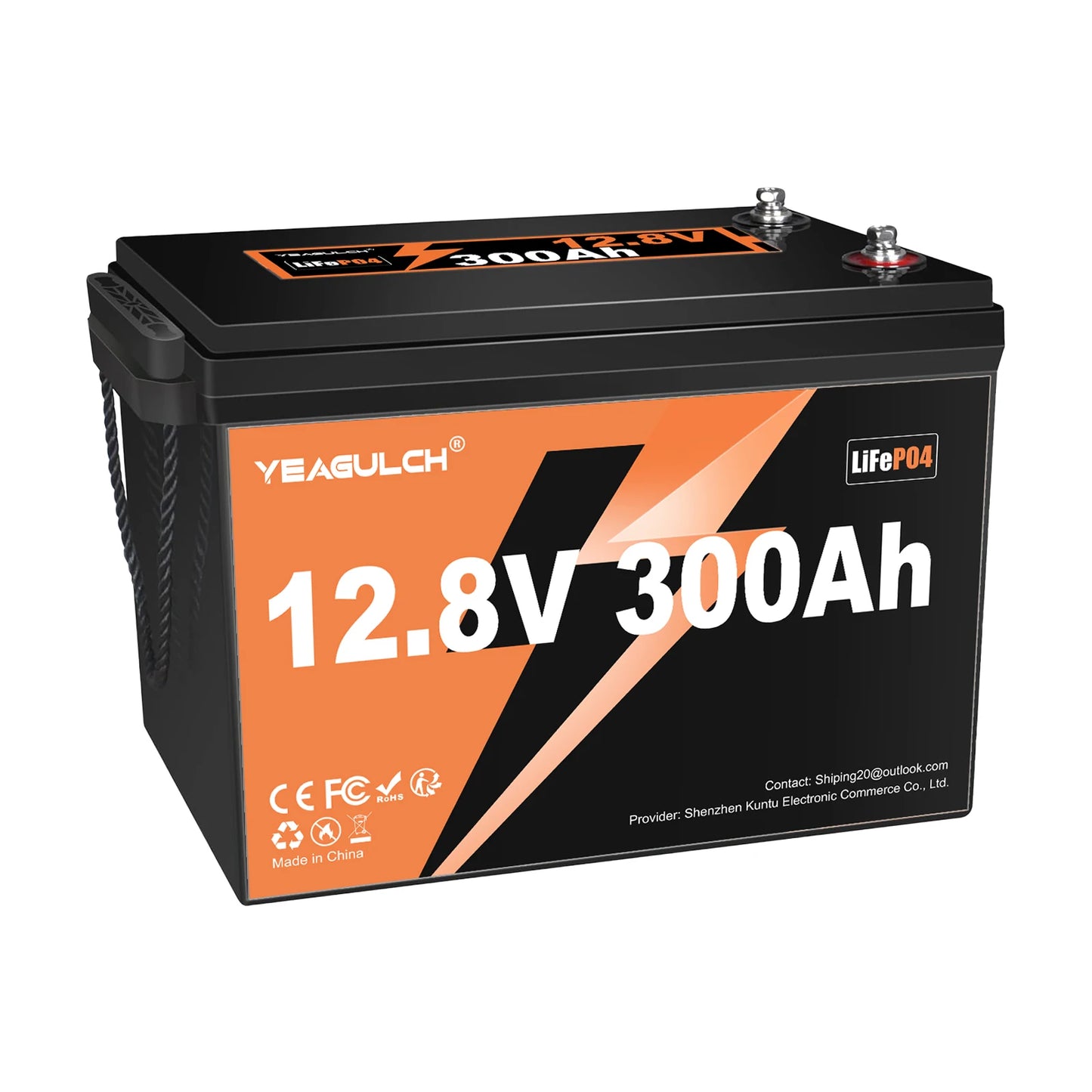 Yeagulch 12V 100Ah 200Ah 300Ah 314Ah 400Ah 600Ah LiFePO4 Lithium Battery with BMS Solar Off-grid System Home Energy Storage RV