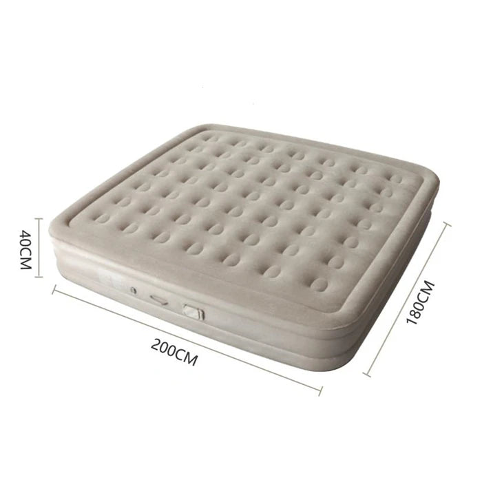 Camping Blow up Single Inflatable Mattress with Built-in Pump - Flocked, Easy to Inflatable, Waterproof Portable Inflatable Bed