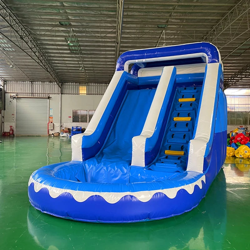 High Quality Customized Style Ocean Theme Blue Blow Up Wet Dry Inflatable Water Pool Bounce Slide