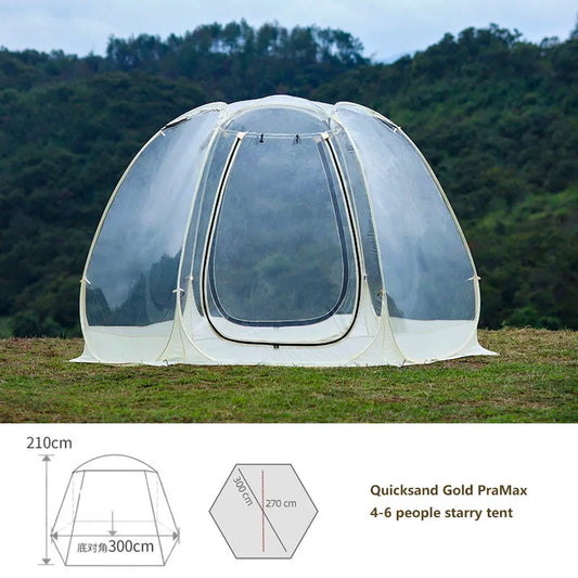 Outdoor Waterproof Transparent Dome Tent for 4-8 People Mushroom Shaped Camping Shelter Ideal for Hiking And Wild Trips