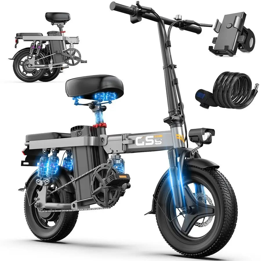 HeavyDuty Foldable Electric Bike for Adults with 7Shock Suspension, 500 lbs Capacity, 740W Motor, 25MPH, 720Wh Batter Customized