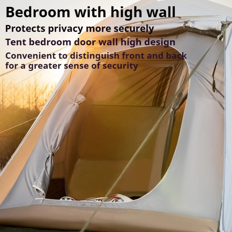 Thickened Large Space Tunnel Tents Portable Foldable Two Bedrooms One Living Room Tents Outdoor Multifunctional Camping Supplies