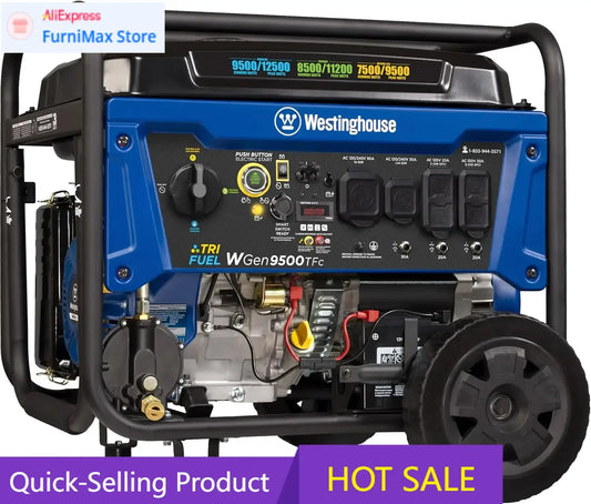Outdoor Power Equipment 12500 Peak Watt Tri-Fuel Home Backup Portable Generator, Remote Electric Start, Transfer Switch Ready