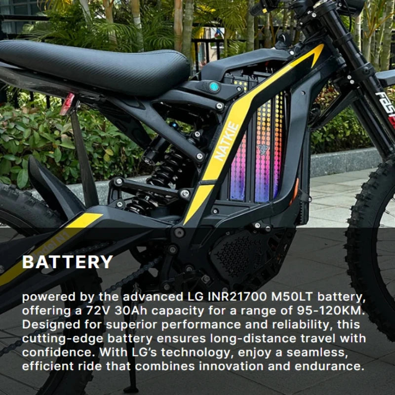 Freego Electric Dirt Bike 8000W 72V 30AH Battery N1 Off Road Electric Motorcycle 19" Fat Tire Full Suspension UL Certified