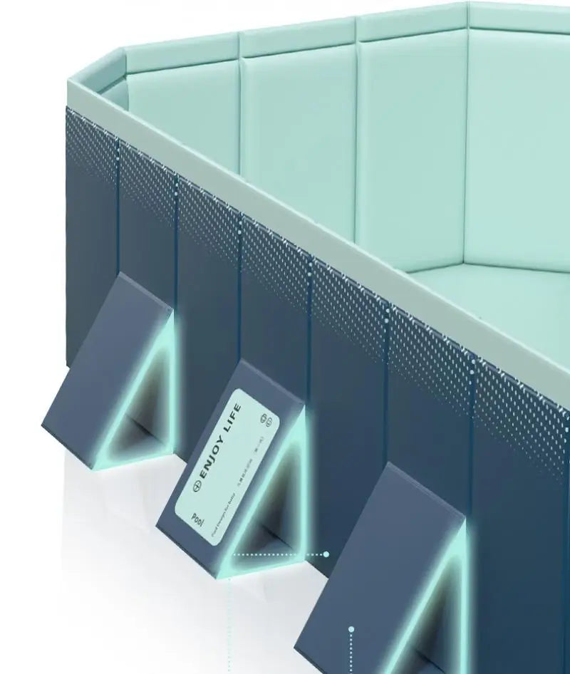 2.6m 3m Foldable Non-Inflatable Kids' and Adults' Outdoor Swimming Pool - Hard Plastic Shell,Kid Pool for Backyard Dog Pools