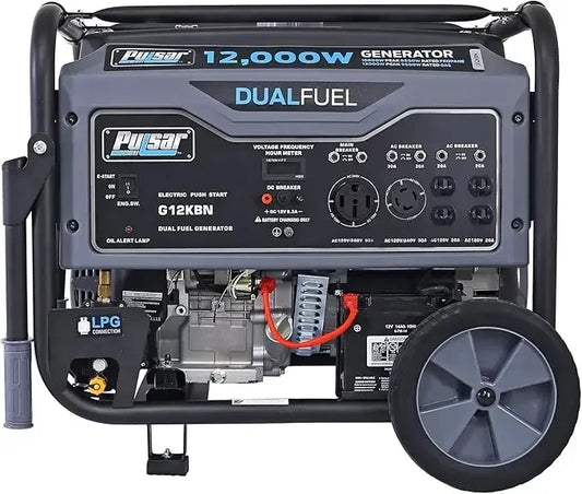 G12KBN-SG Heavy Duty Portable Dual Fuel Generator - 9500 Rated Watts