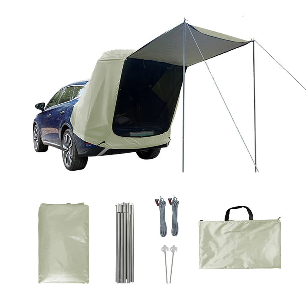 Car Roof Top Tent SUV Awning Sun Shade Waterproof Quick Setup for Outdoor Camping Fishing Picnic Beach Tailgating Travel