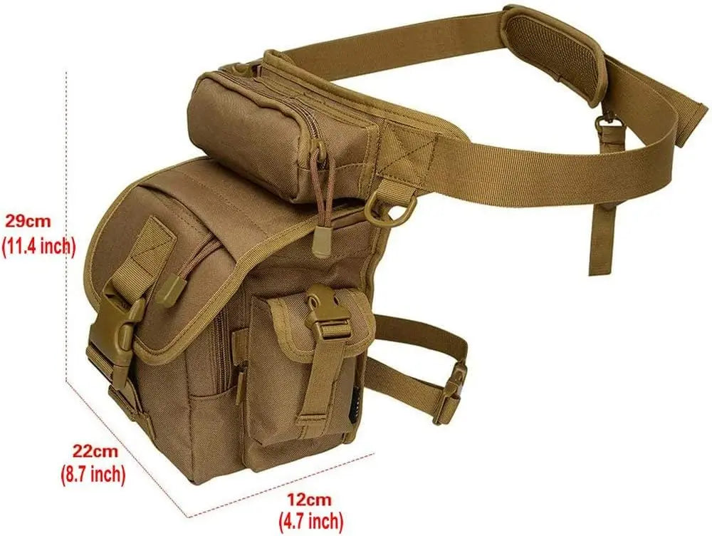 Waterproof Military Tactical Drop Leg Pouch Bag Type B Cross Over Leg Rig Outdoor Bike Cycling Hiking Thigh Bag