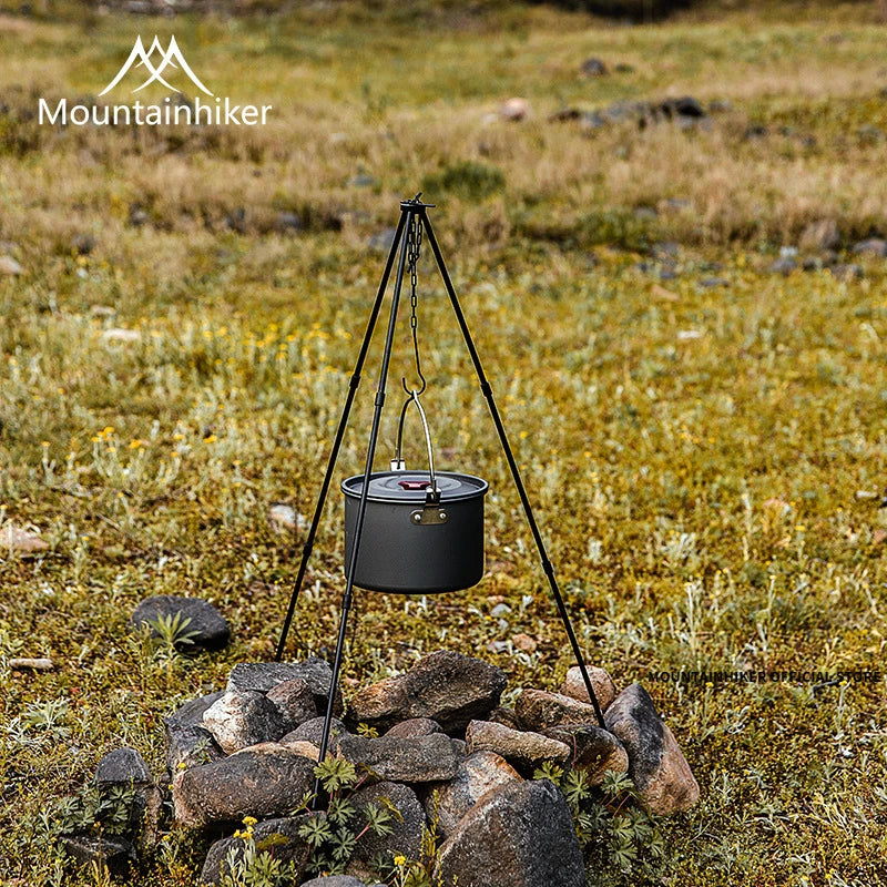 MOUNTAINHIKER 4L Camping Hanging Pot Cookware Outdoor Tableware 4-6 Persons Picnic BBQ Cooking Tourism Fishing kitchen Equipment