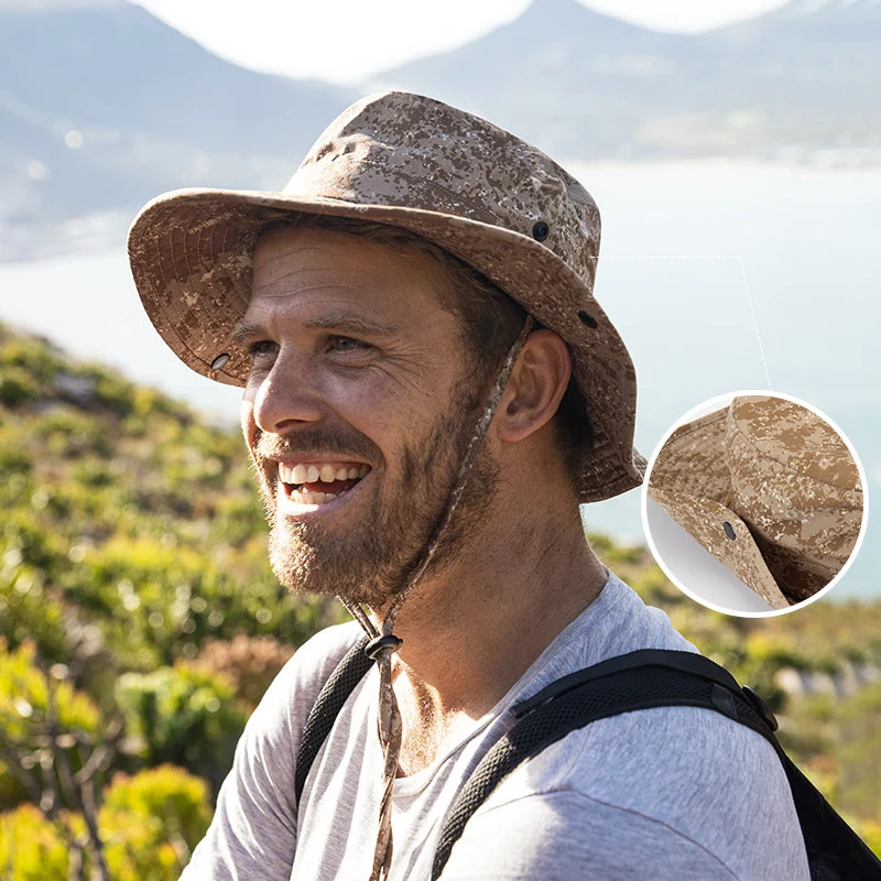 Naturehike 2026 New Camping Hats 7cm Widen Sun Protection Upf50+ Windproof Climbing Cap Folding Hiking Travel Picnic Hat