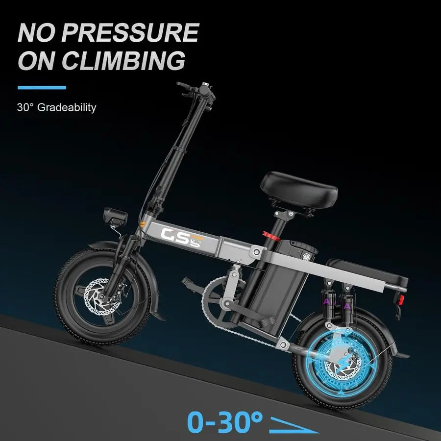 HeavyDuty Foldable Electric Bike for Adults with 7Shock Suspension, 500 lbs Capacity, 740W Motor, 25MPH, 720Wh Batter Customized