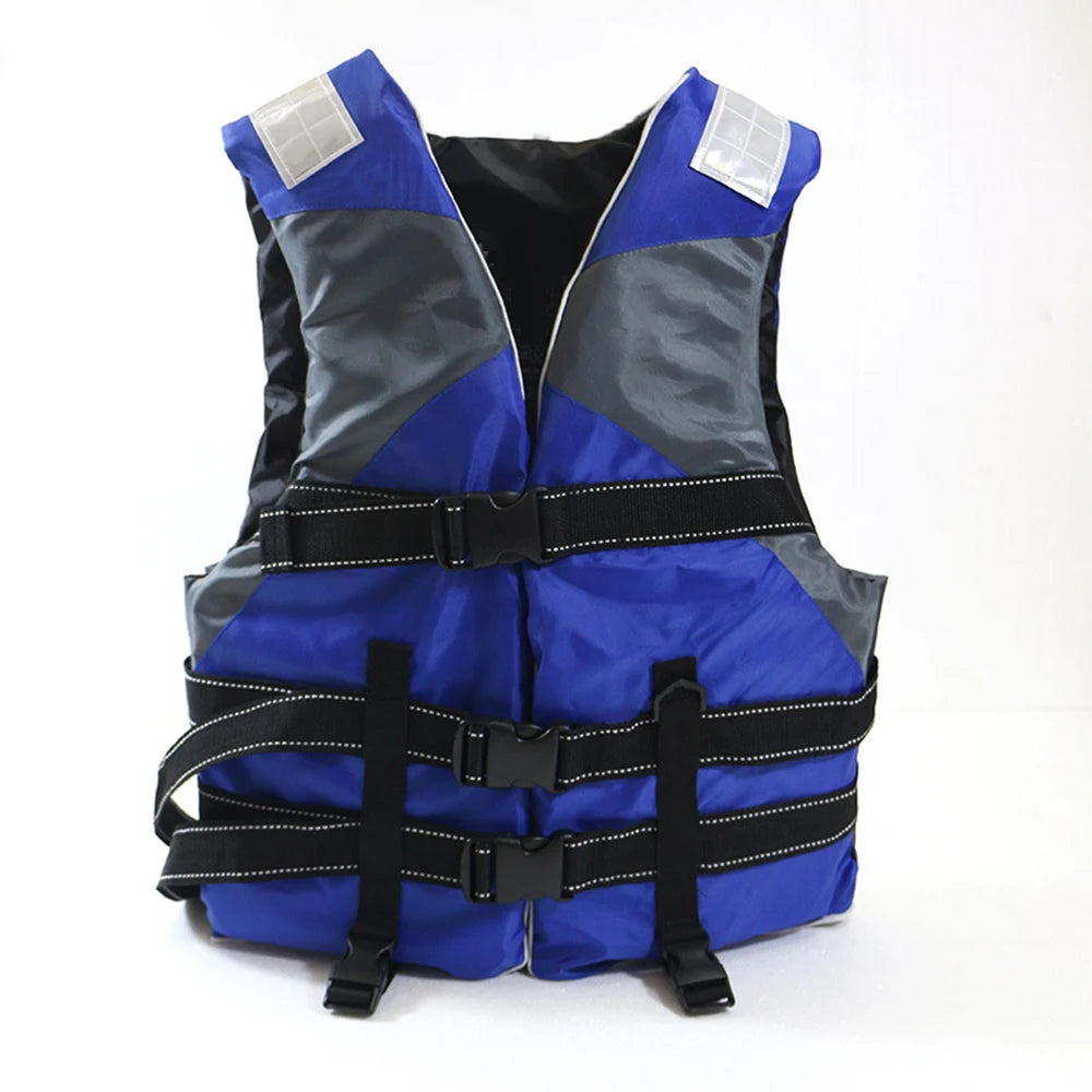 S -XXXL Swimming Boating Life Jacket Skiing Vest Survival Suit Outdoor Polyester Life Jacket for Adult Children with Whistle