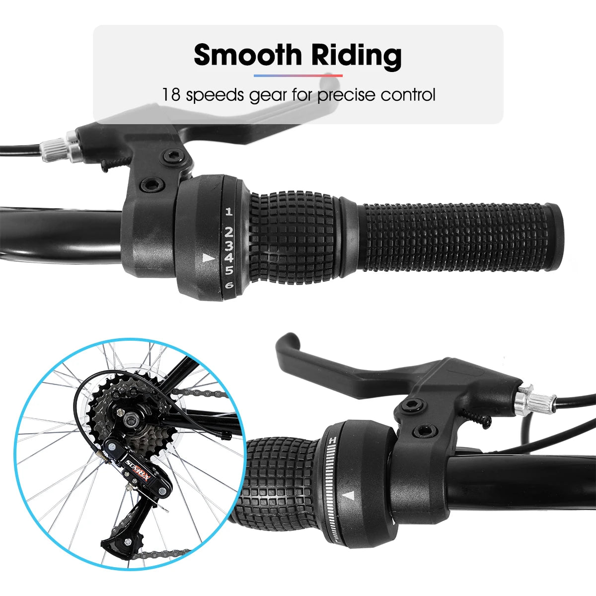 HILAND 24 26 inch Mountain Bike for Men Women, 18 Speeds High-Carbon Steel Frame, Sport Cycling MTB Bicycle for Adult, Student