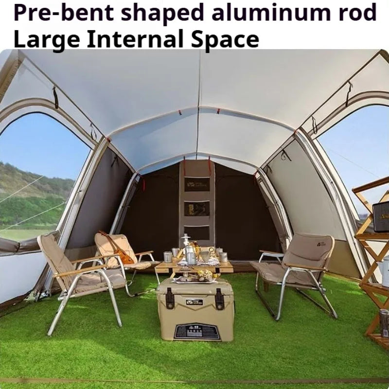 Thickened Large Space Tunnel Tents Portable Foldable Two Bedrooms One Living Room Tents Outdoor Multifunctional Camping Supplies