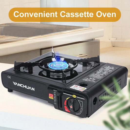 Portable Camping Gas Stove Single Burner Camping Stove Automatic Ignition Cassette Stove Gas Burner for Indoor Outdoor Cooking ﻿